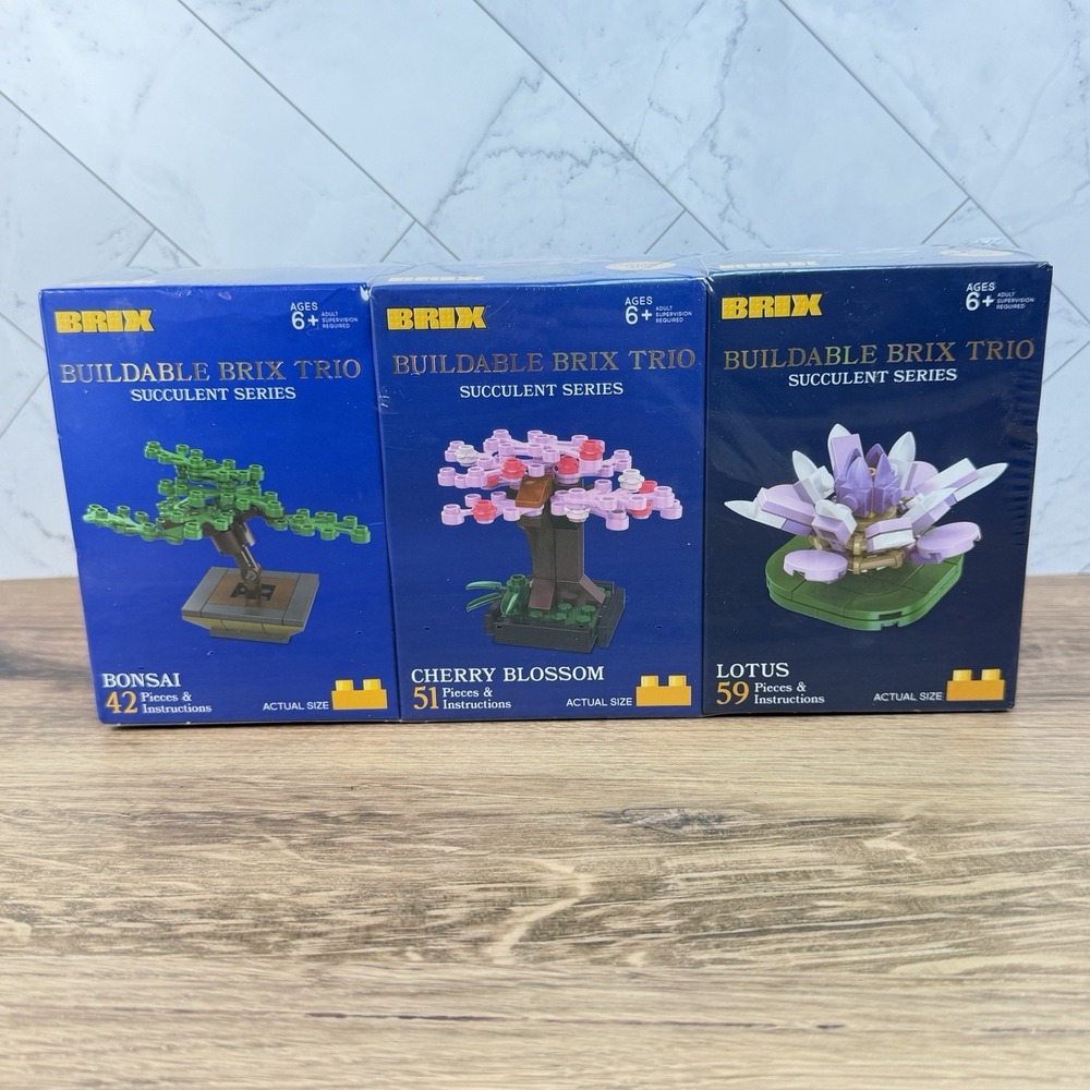 Brix Trio  Succulent Series  Bonsai  Cherry Blossom  Lotus 152 Pieces